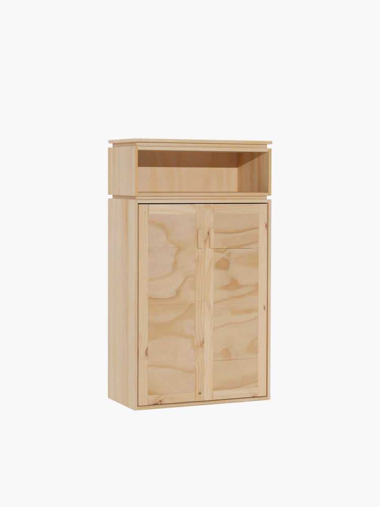Armadio da ingresso in legno naturale con vano | LUFE