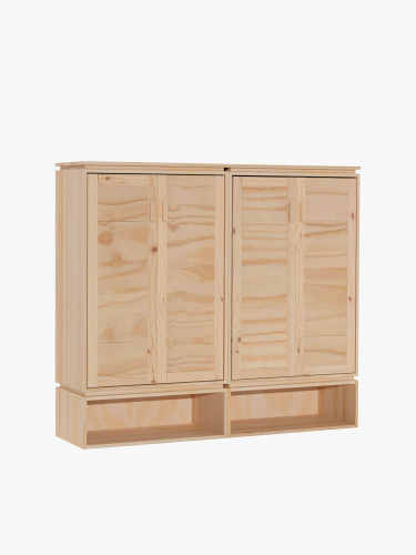 Armario zapatero doble de madera ecológica natural | LUFE