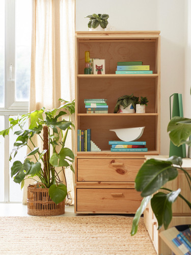 Étagère librairie en bois avec tiroirs intégrés | LUFE