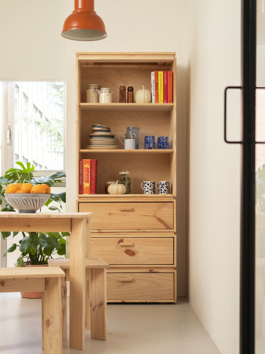 Credenza in legno naturale con cassetti integrati | LUFE