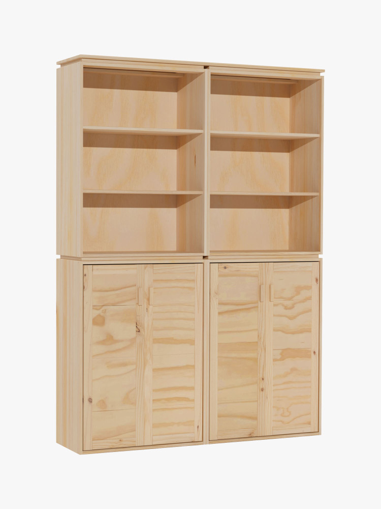 Placard en bois avec double espace de rangement | LUFE