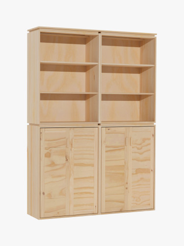 Placard en bois avec double espace de rangement | LUFE