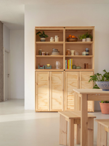 Placard en bois avec double espace de rangement | LUFE