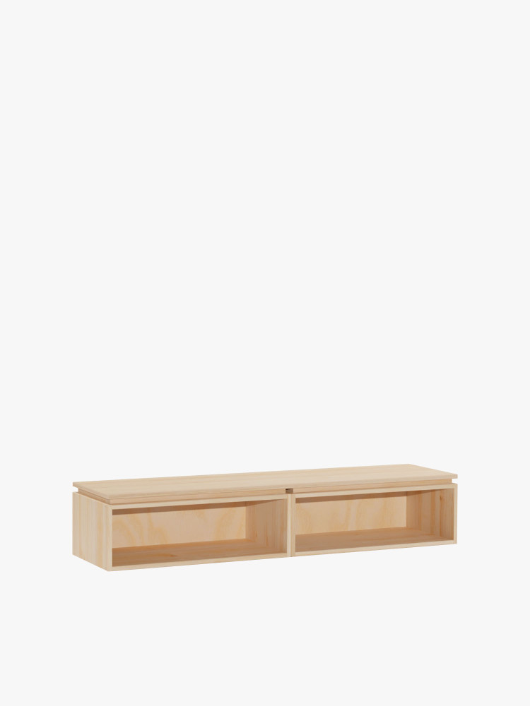Mobile TV basso in legno ecologico e naturale | LUFE