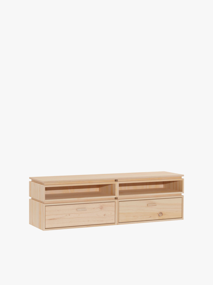 Mueble bajo de TV de madera ecológica y natural | LUFE