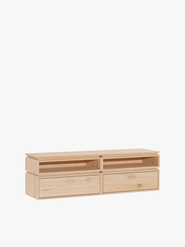 Mueble bajo de TV de madera ecológica y natural | LUFE