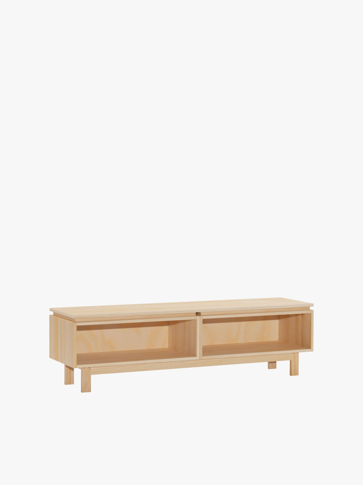 Mueble bajo de TV de madera ecológica y natural | LUFE