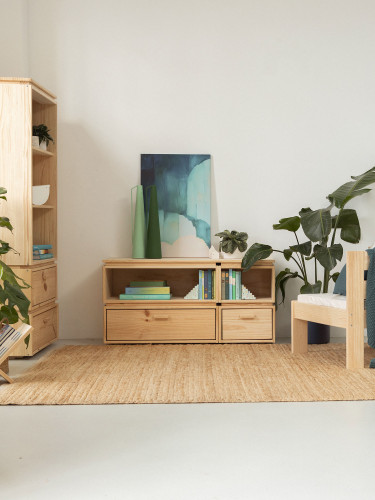 Mobile TV piccolo in legno ecologico e naturale | LUFE