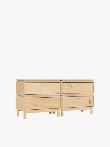 Commode double avec 4 tiroirs avec pieds 157x72 AIKA | LUFE