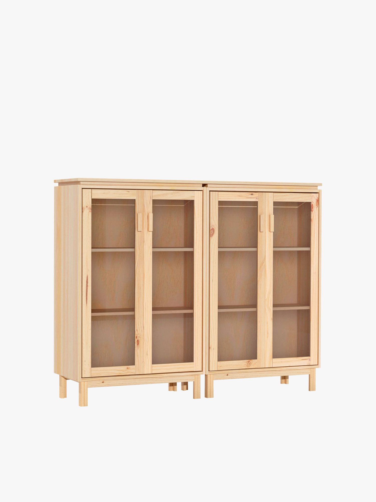 Vitrina expositora doble de cristal y madera 157x128 AIKA | LUFE