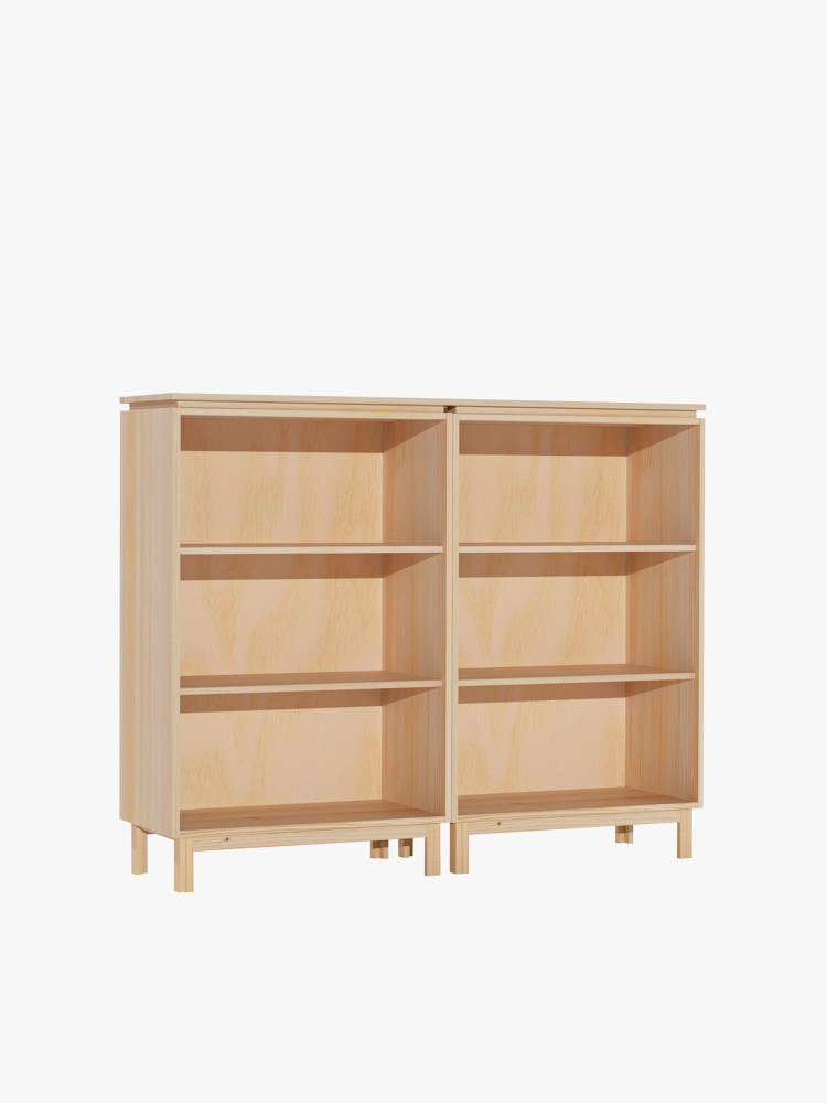 Estantería baja de madera natural con patas | LUFE