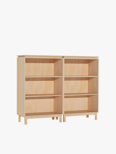 Estantería baja de madera natural con patas | LUFE