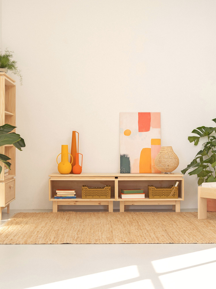 Meuble TV bas en bois écologique et naturel | LUFE 2