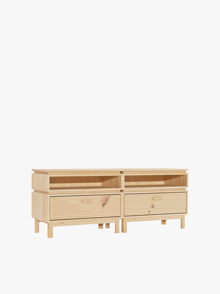 Meuble TV bas en bois écologique et naturel | LUFE