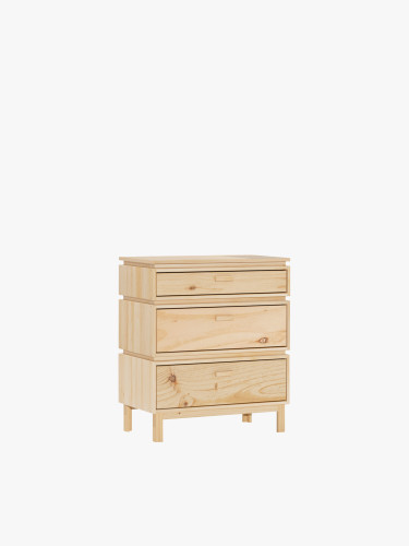 Cassettiera in legno con 3 cassetti 78x90 AIKA | LUFE