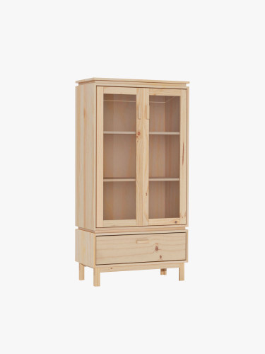 Vitrina expositora de cristal y madera con cajón 78x156 AIKA | LUFE