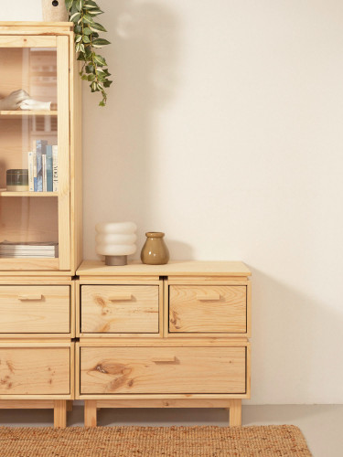 Chiffonnier en bois avec 3 tiroirs 78x72 AIKA | LUFE