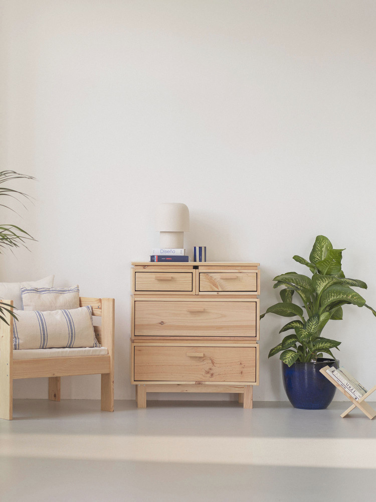 Cajonera de madera con 4 cajones 78x90 AIKA | LUFE 2