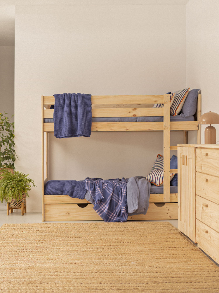 LORE letto a castello per bambini in legno da 80 con contenitore | LUFE 2