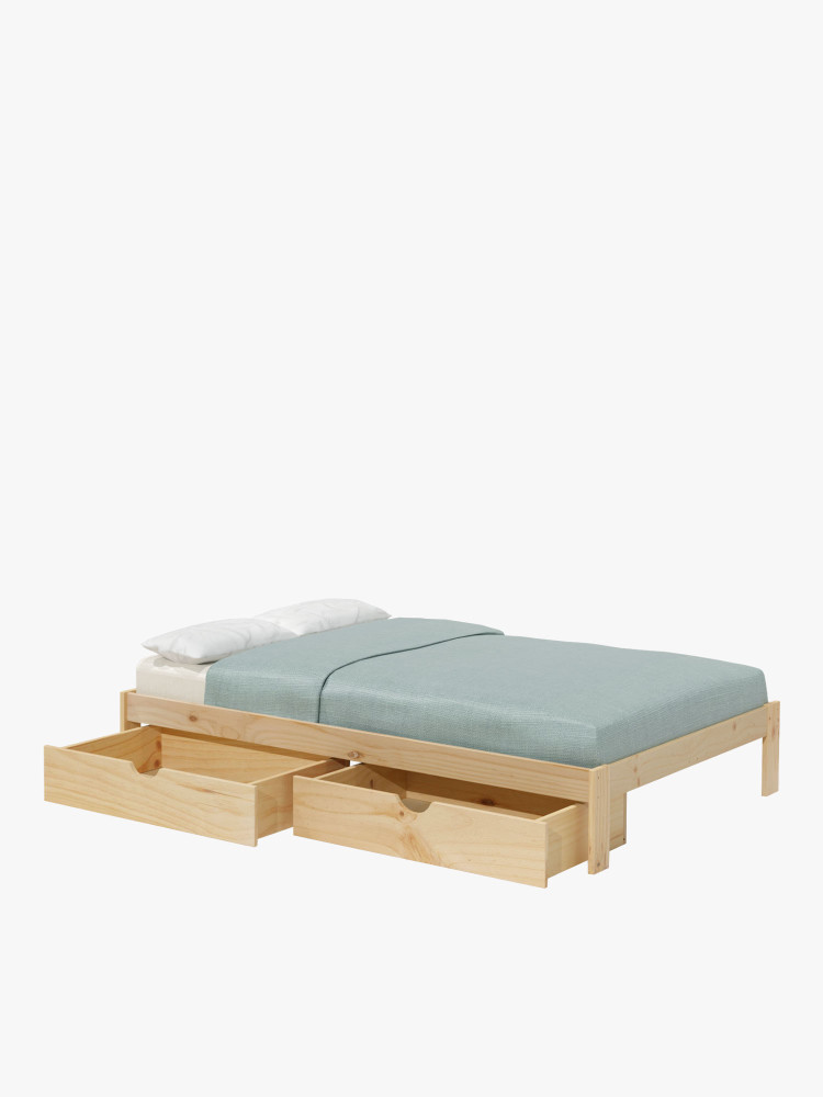 Cama BASO de casal de 135 cm com gavetas | LUFE