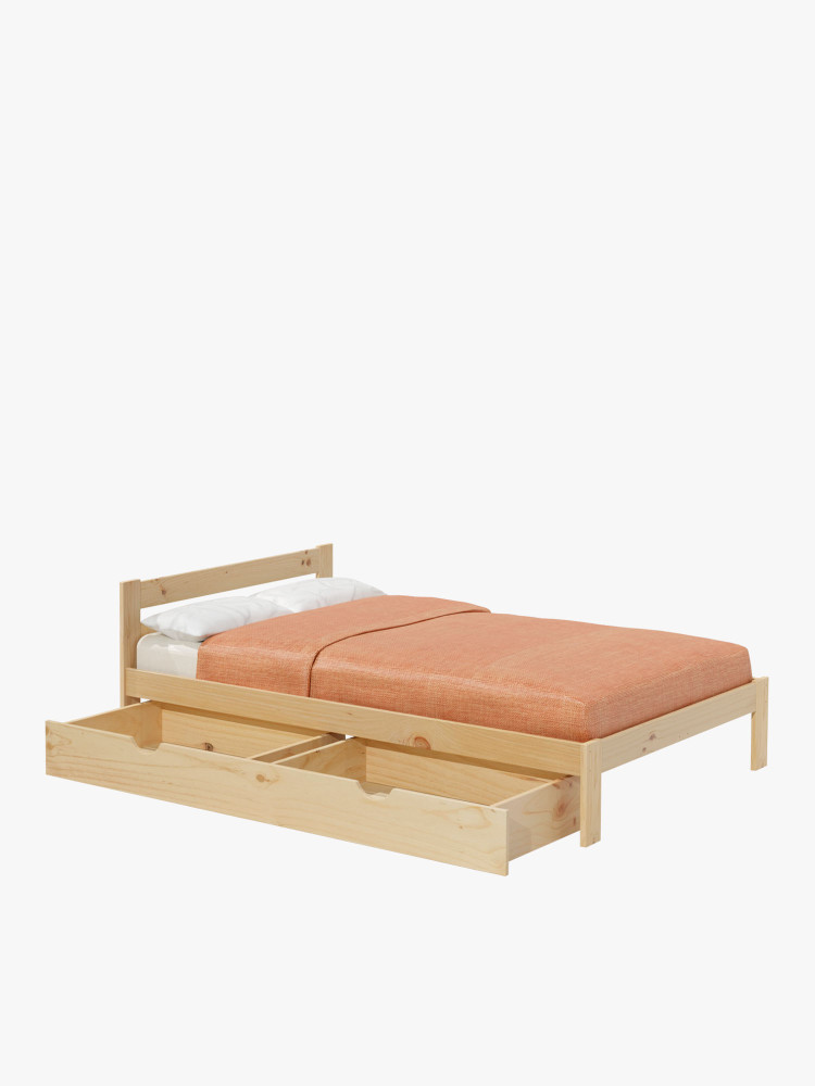 Cama doble LORE 135 cm con cajón | LUFE
