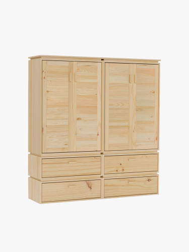 Armario soble de madera natural con 4 cajones | LUFE