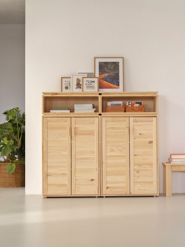 Armoire double d'entrée en bois naturel | LUFE