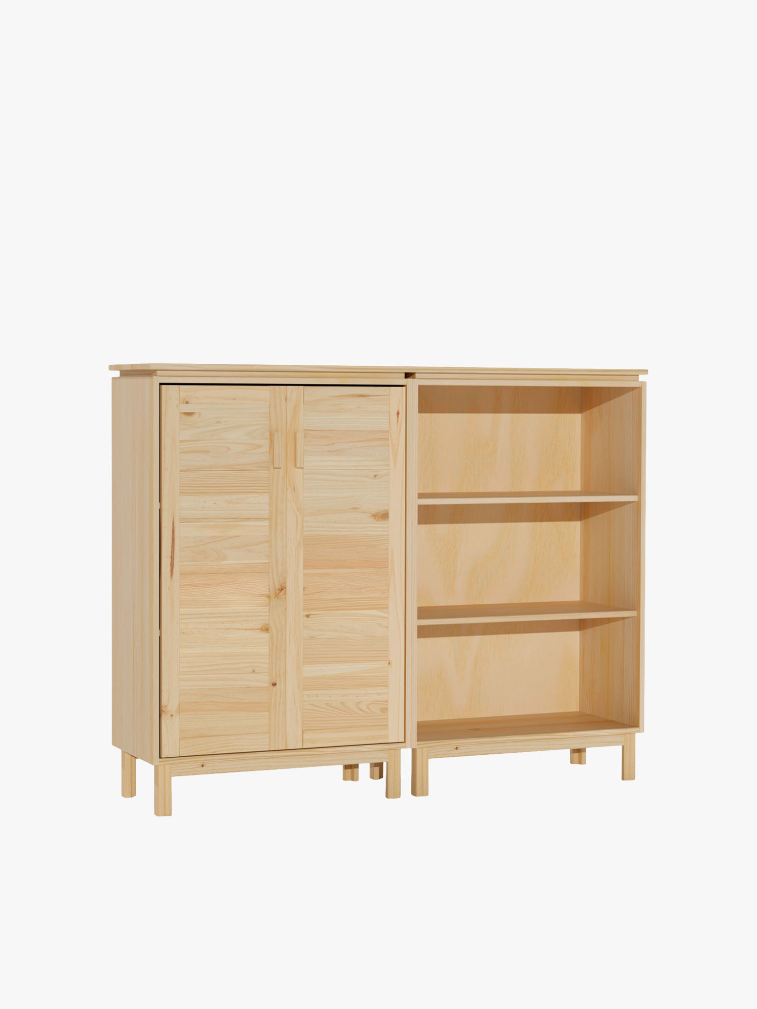 Buffet en bois avec placard et étagères | LUFE