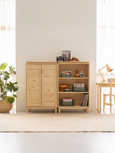 Credenza in legno con funzione armadio e scaffale | LUFE