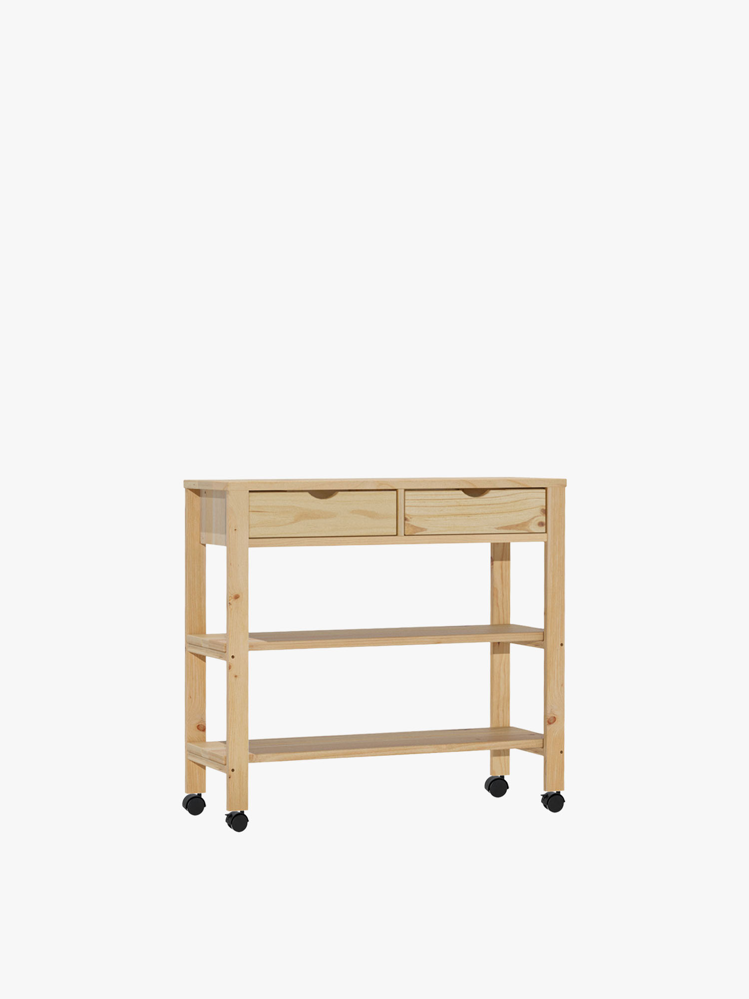 Chariot de cuisine et petit-déjeuner en bois naturel