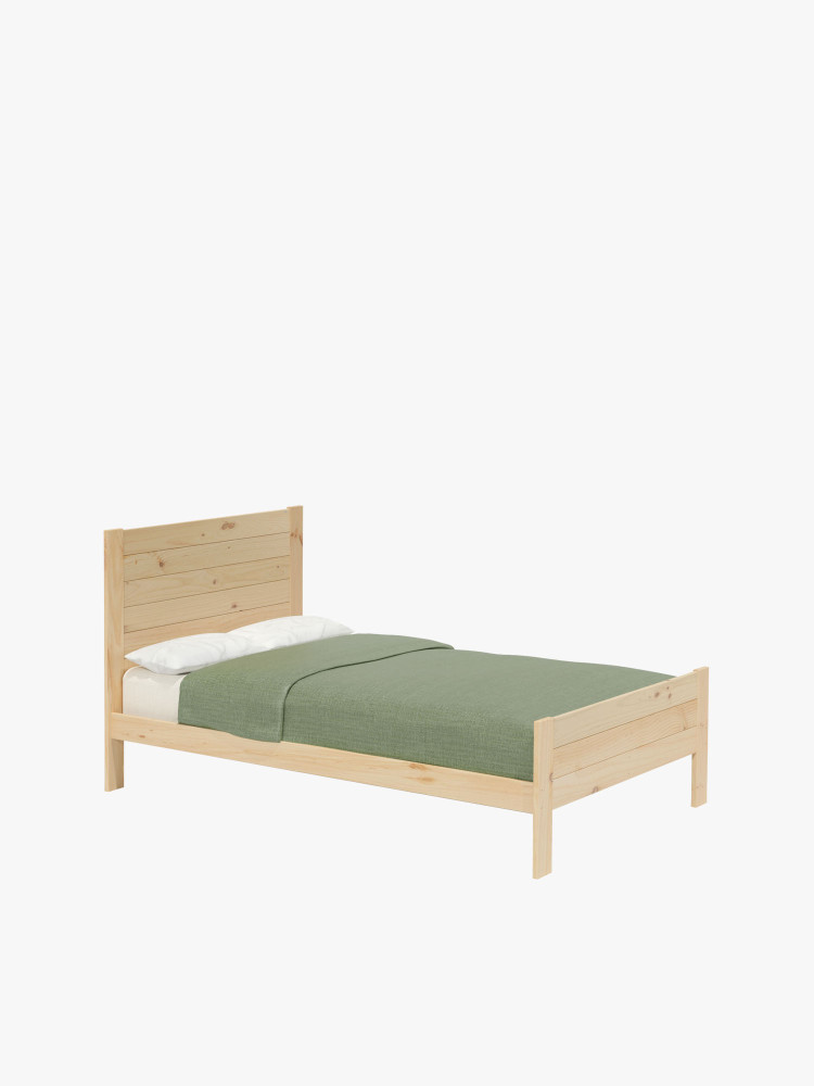 Cama 140 de madera maciza de pino estilo caserío | LUFE