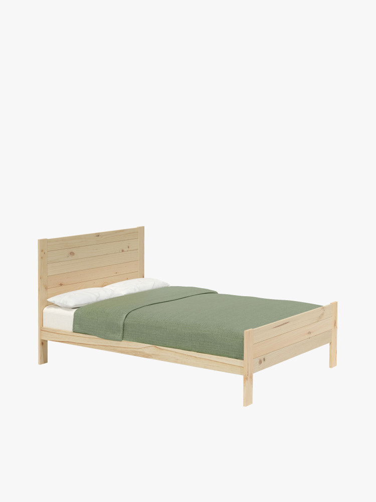 Letto 160 in legno massello di pino stile rustico | LUFE