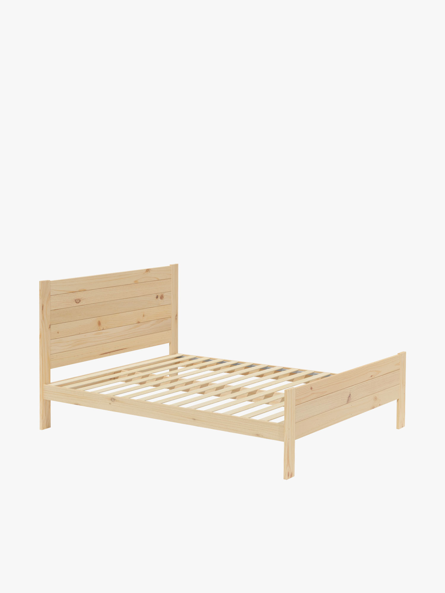 Lit de 180 cm en bois de pin massif, style rustique | LUFE
