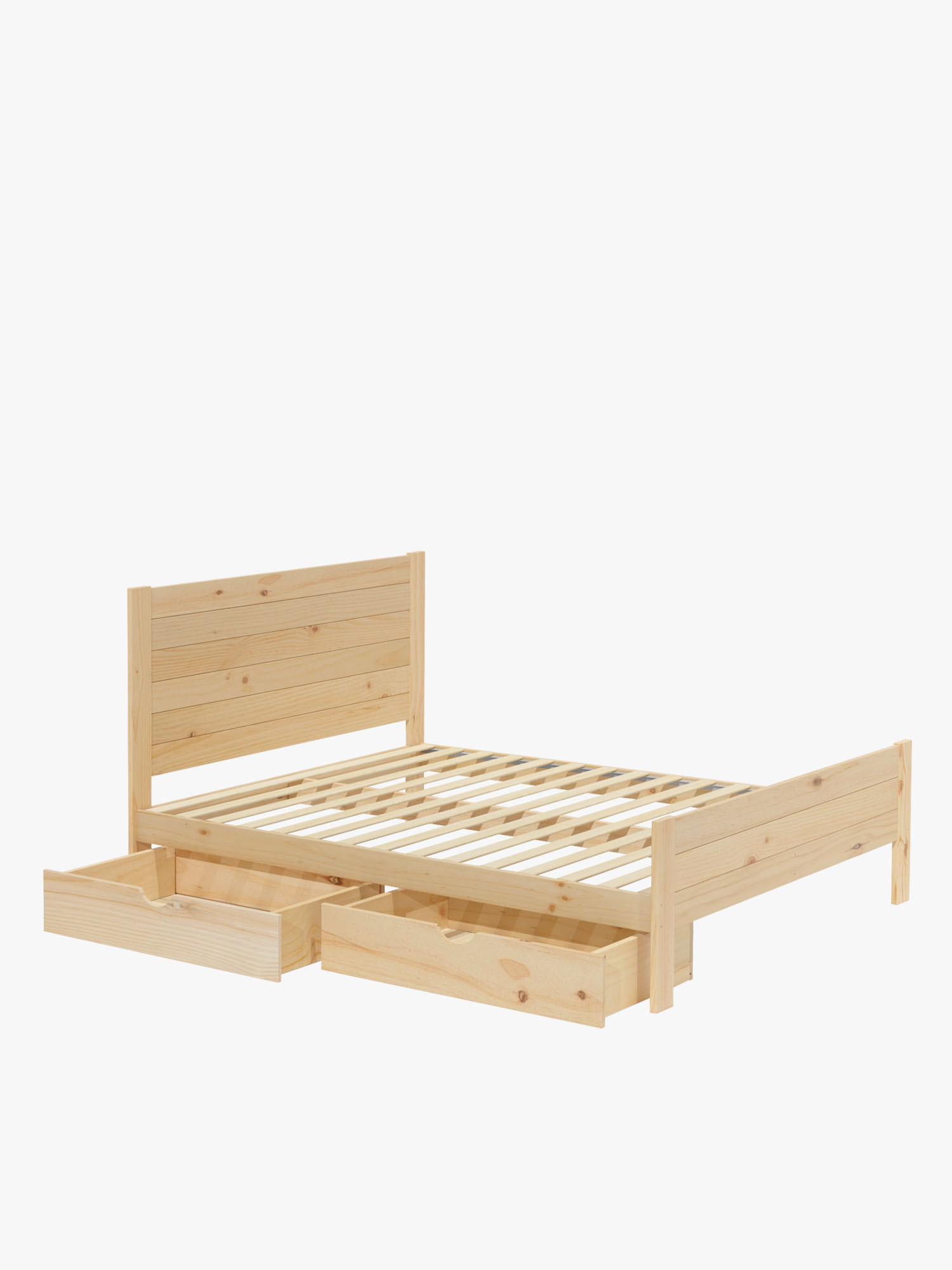 Cama 180 em madeira maciça de pinho com gavetas | LUFE