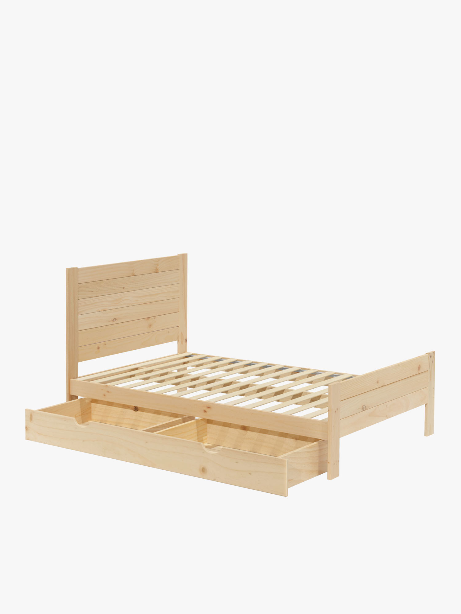 Lit 135 en bois massif avec tiroir style rustique | LUFE