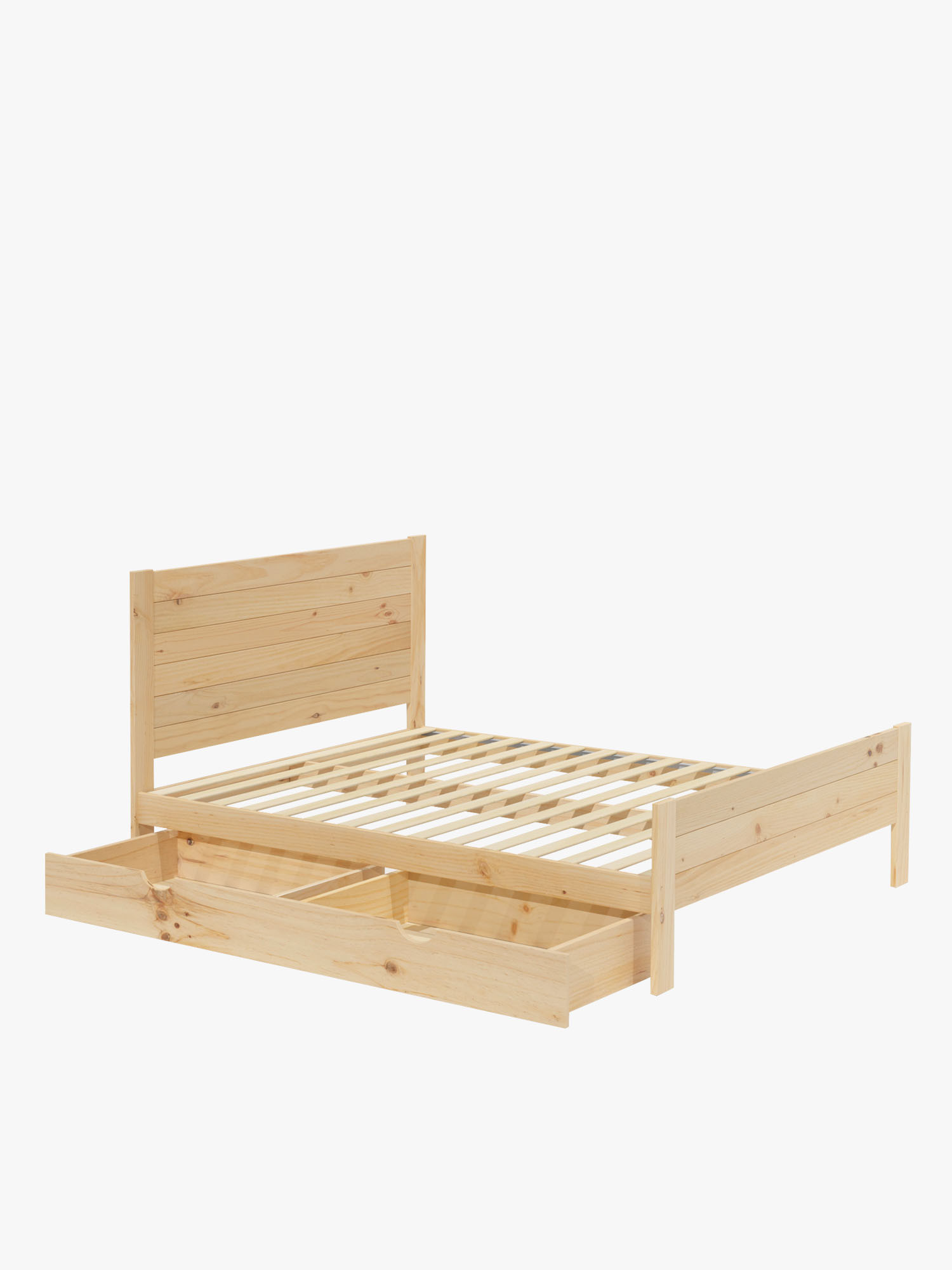 Letto 180 in legno di pino con cassetto stile rustico | LUFE