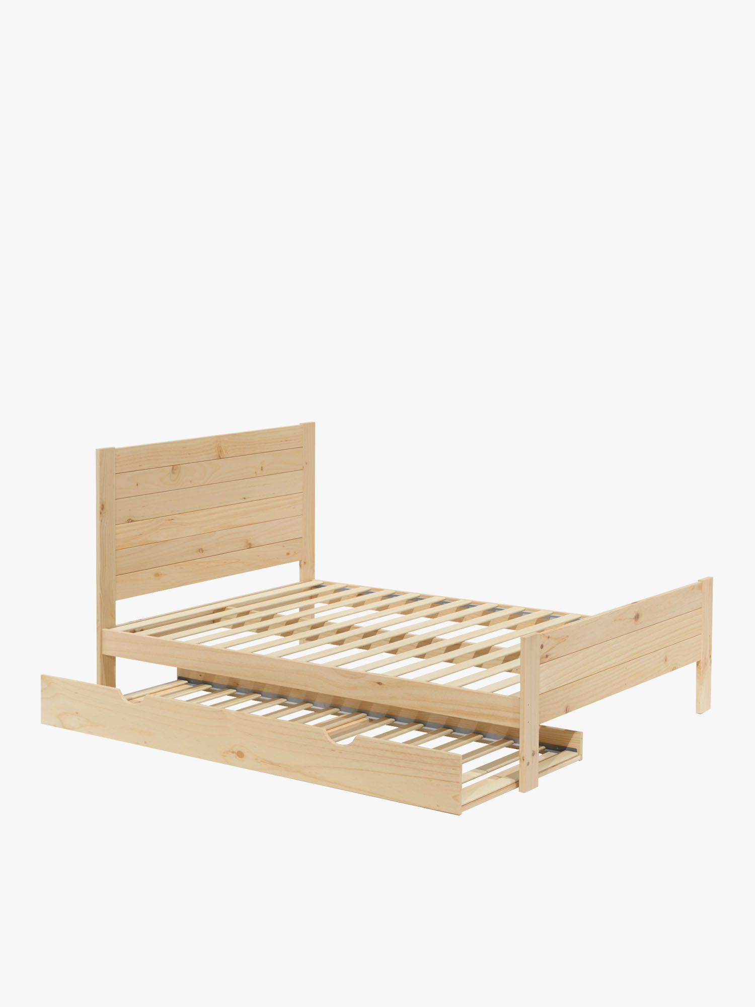 Cama 150 de madera de pino con nido estilo caserío | LUFE