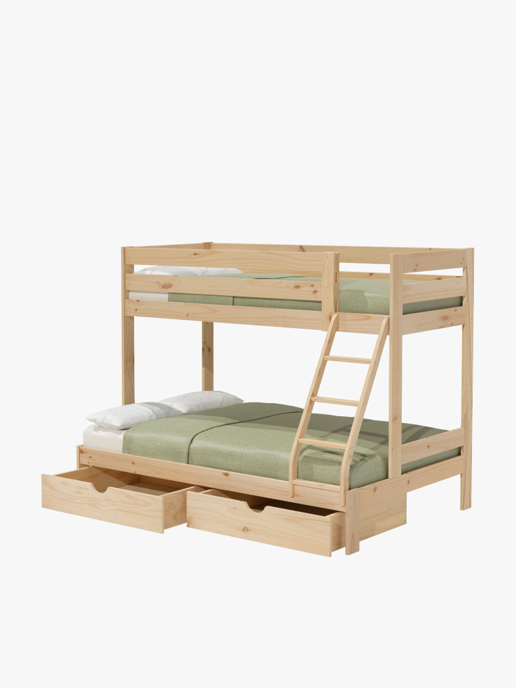 Litera triple cama 90 y 140 con cajones | LUFE