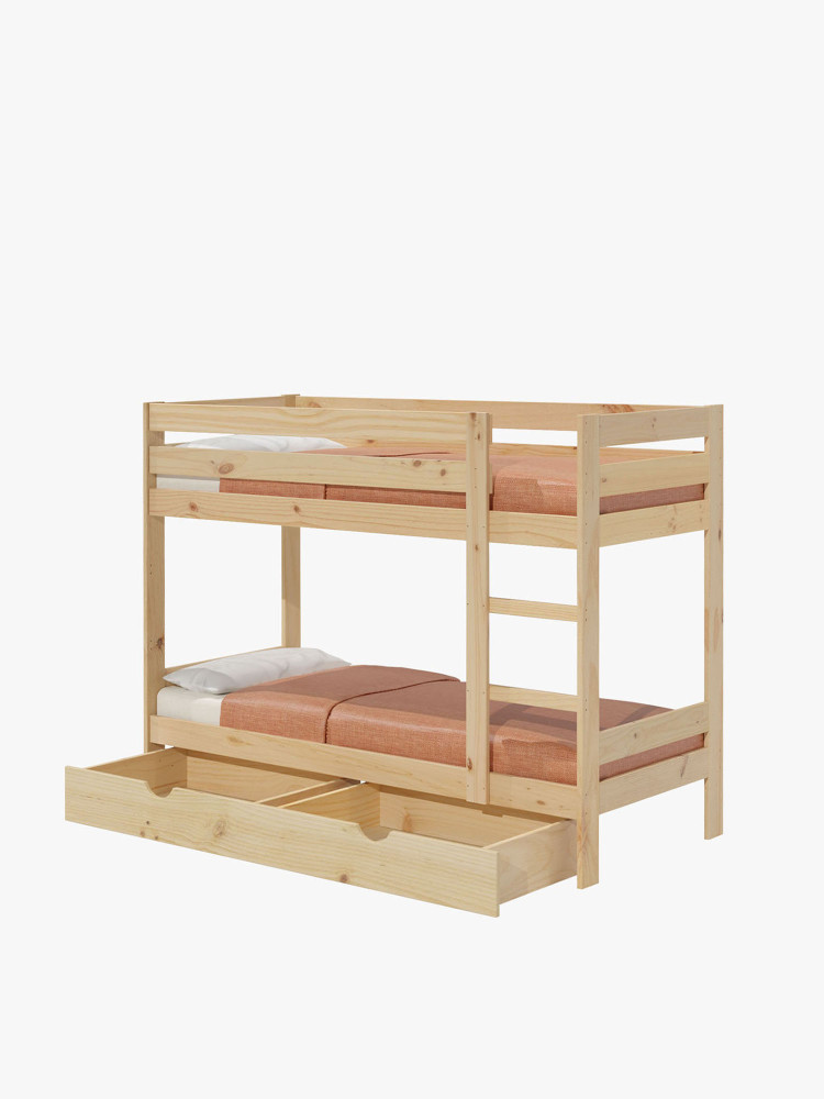 Letto a castello in legno con contenitore | LUFE