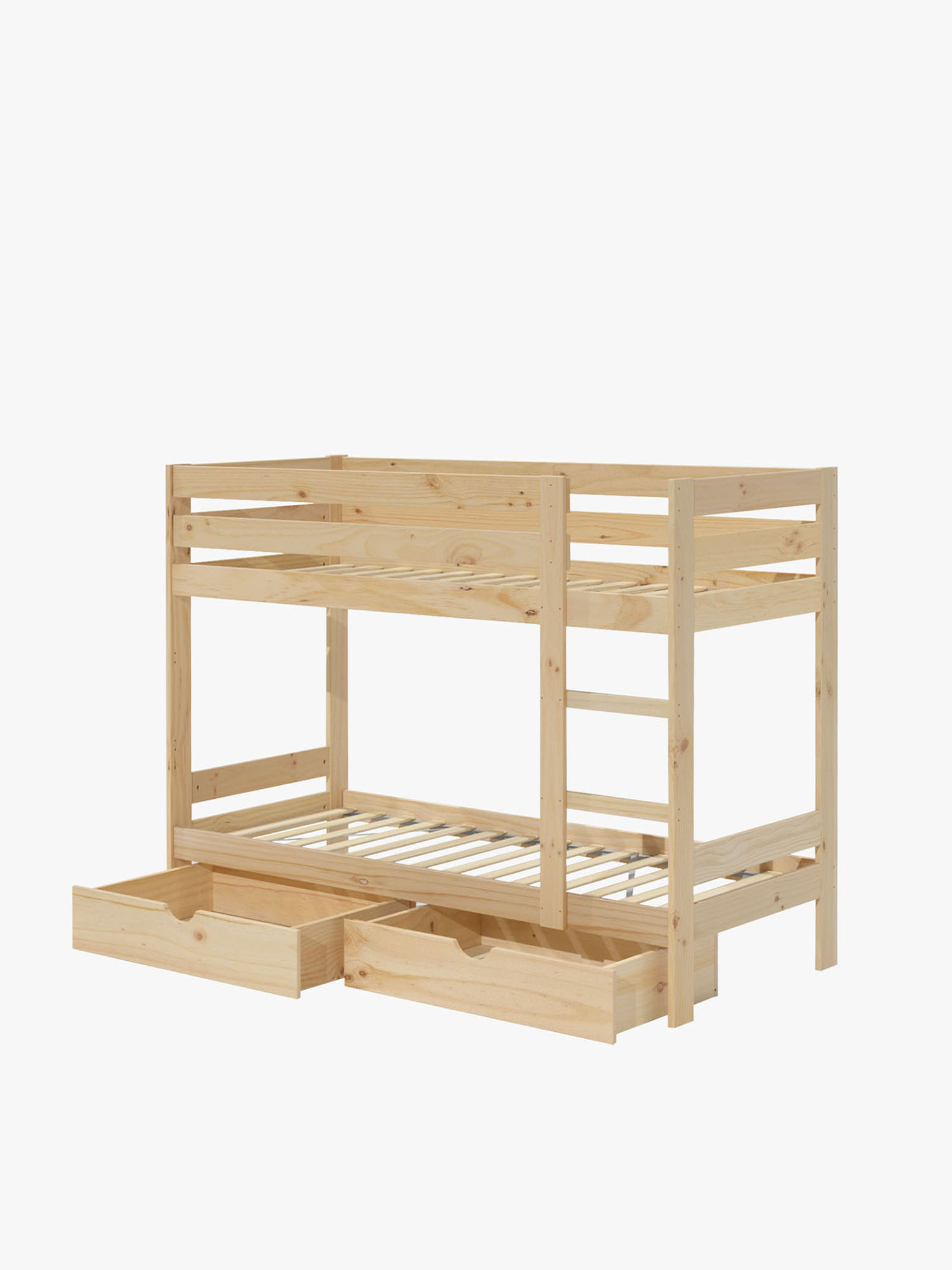 Letto a castello da 90 cm per bambini in legno con cassetti | LUFE
