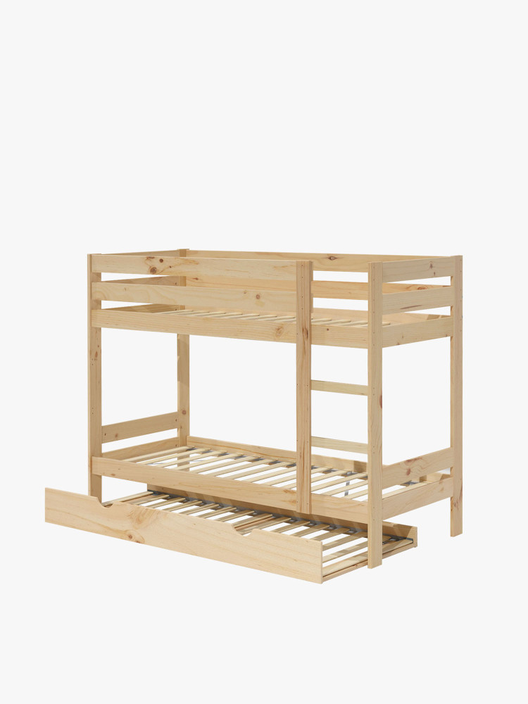 Litera infantil de madera de 90 cm con cama nido | LUFE 2