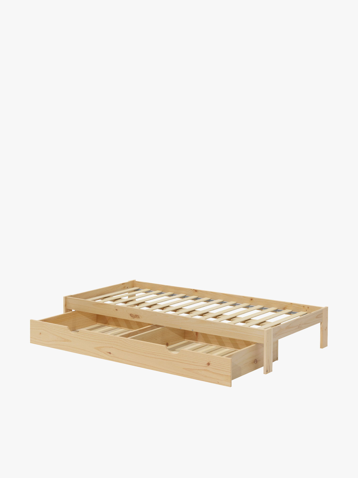 Letto 105 in legno di pino con cassetto contenitore | LUFE