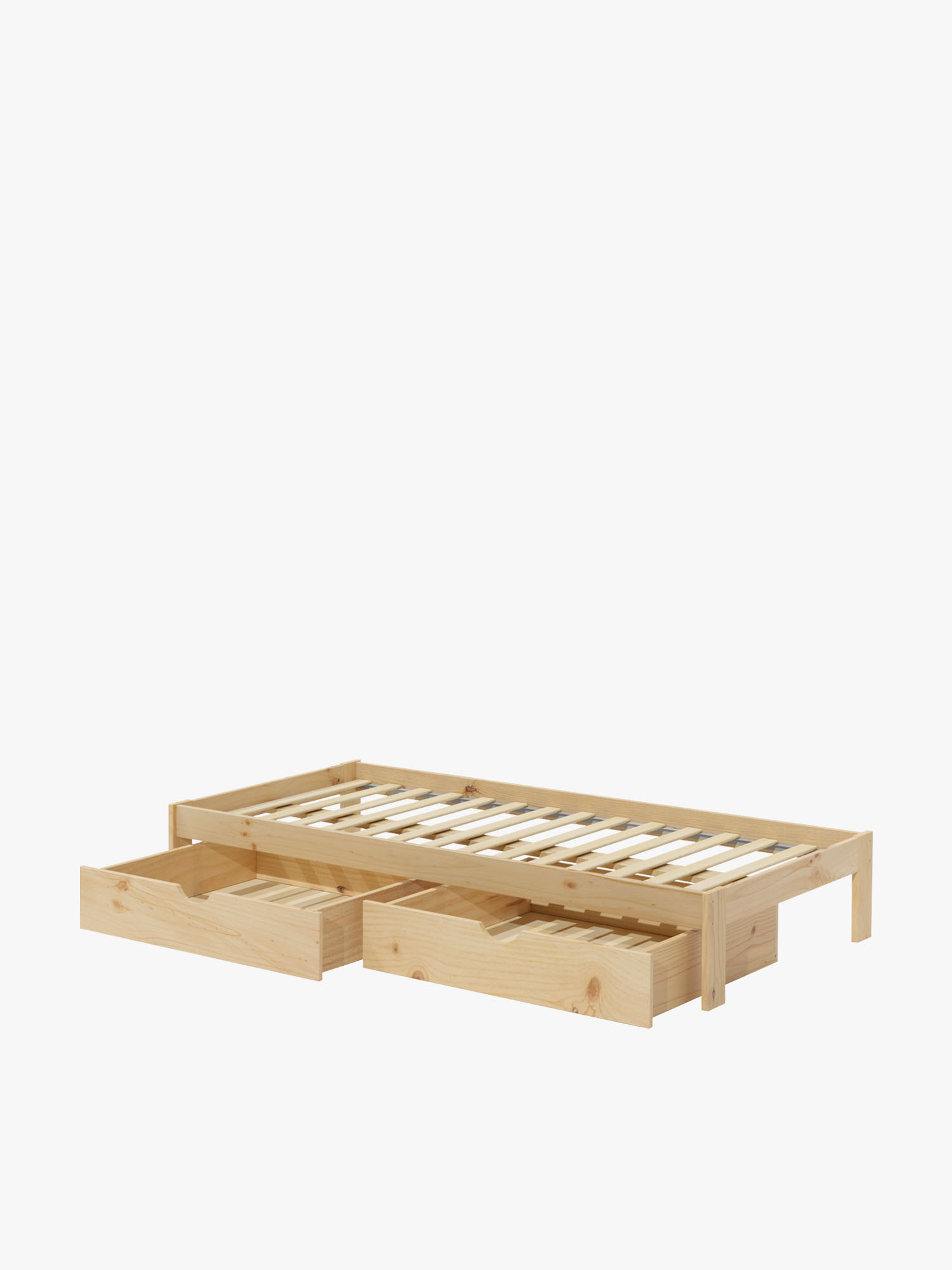 Letto 105 in legno di pino certificato con cassetti | LUFE