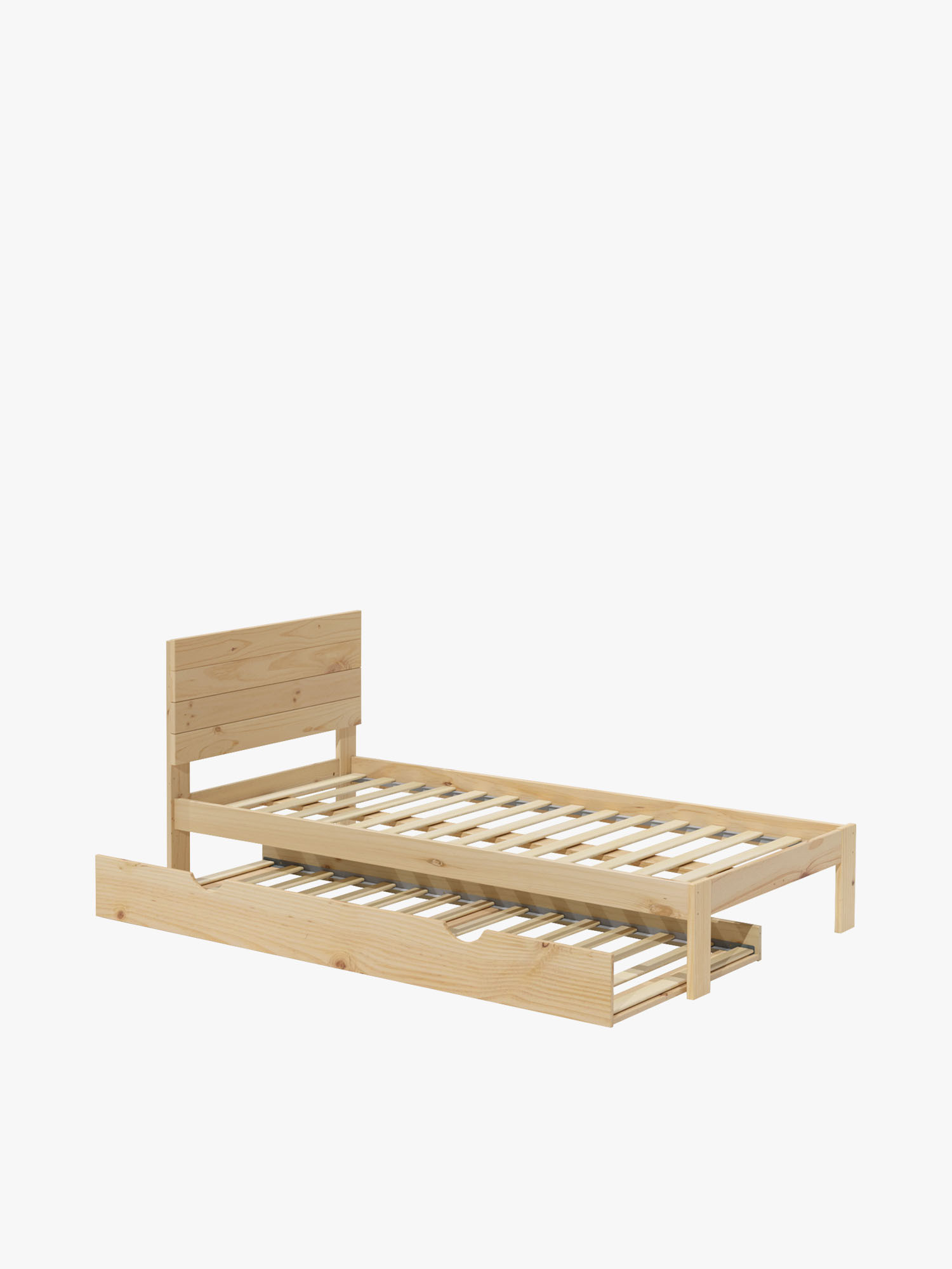 Letto con letto estraibile 105 con testiera in legno | LUFE