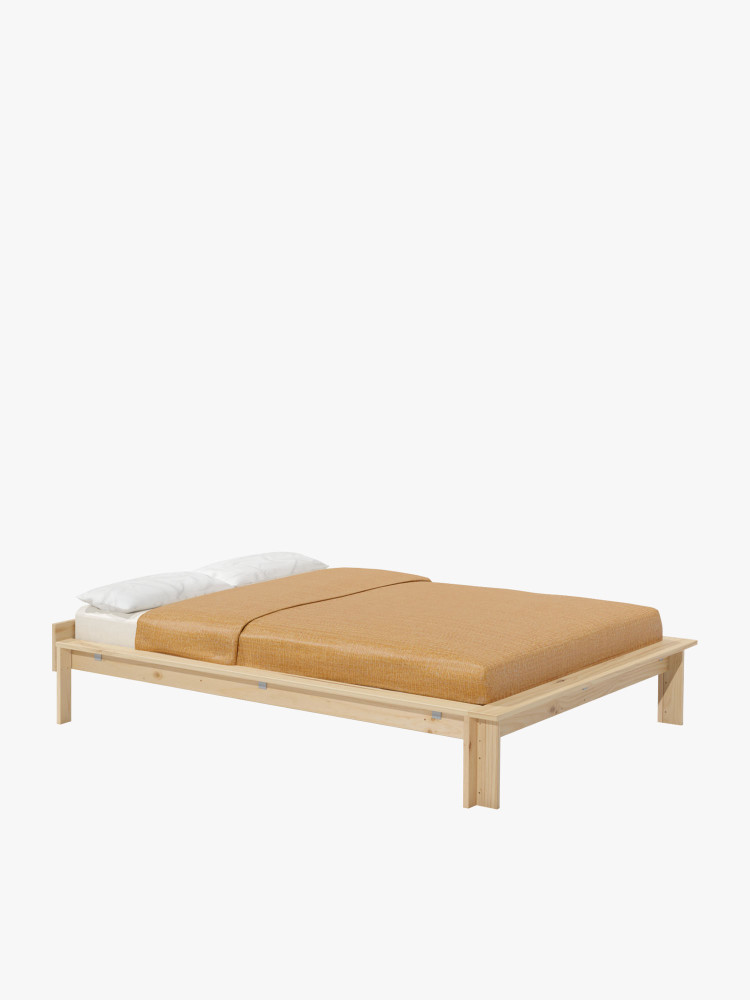 Cama de casal LUR 160 cm de madeira | LUFE