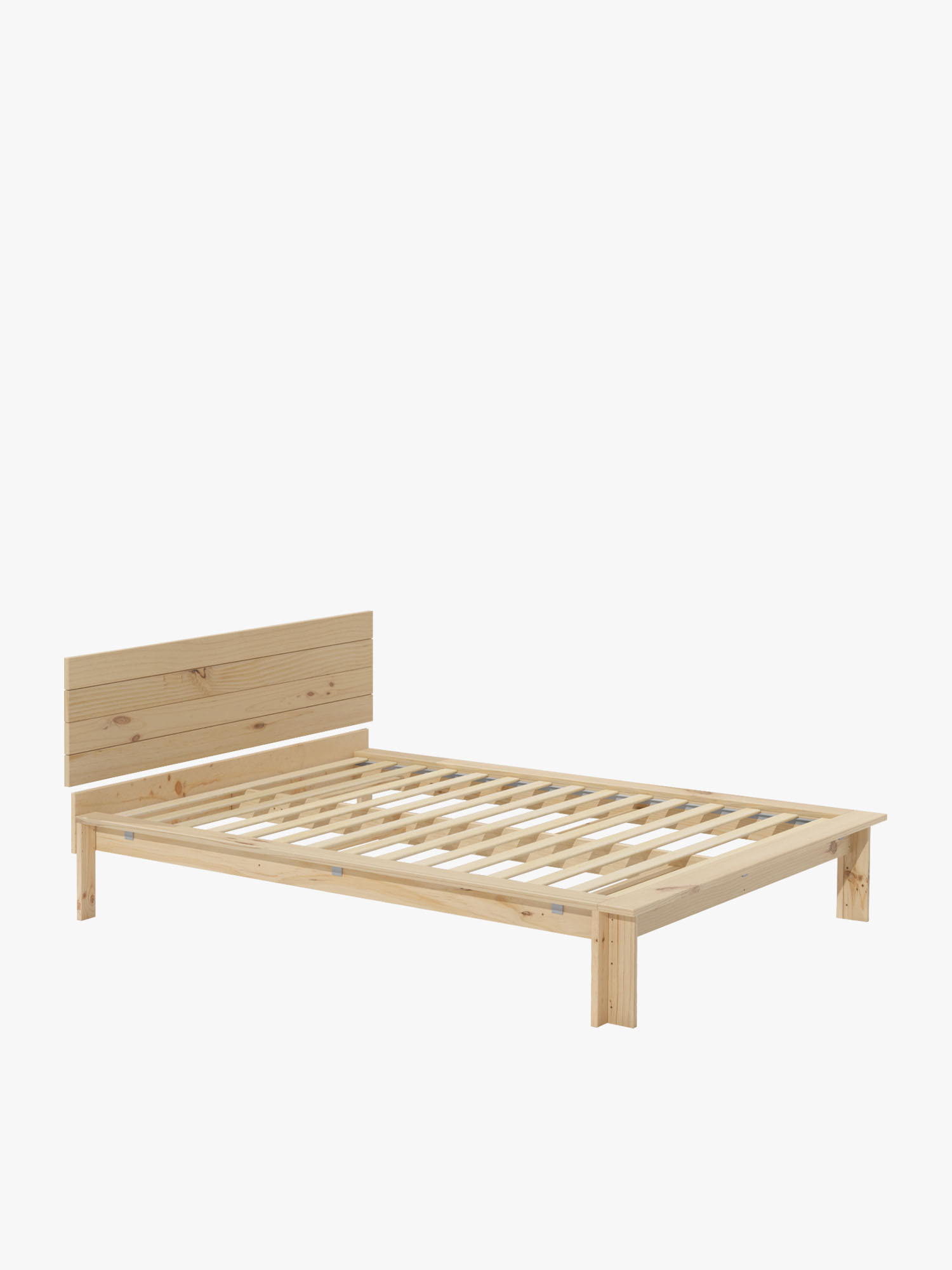 Lit double en bois LUR 160 cm avec tête de lit | LUFE