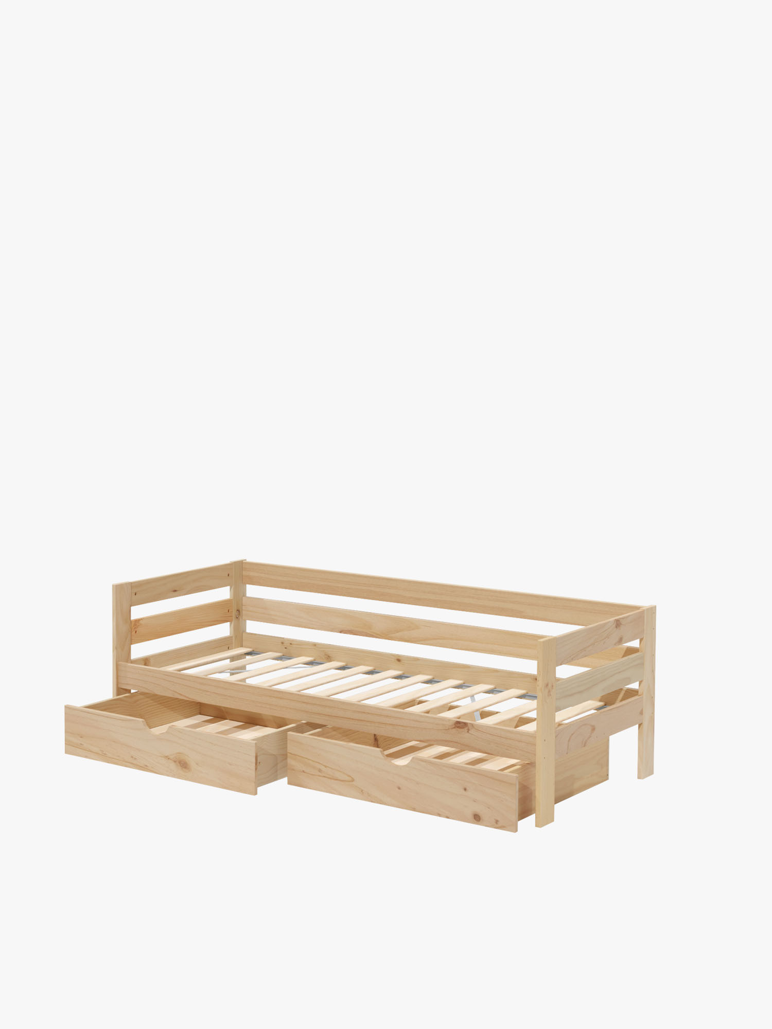 Divano singolo da 90 cm in legno con cassetti | LUFE
