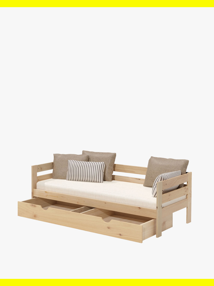 Diván individual con cajón LORE de madera de 80 cm | LUFE