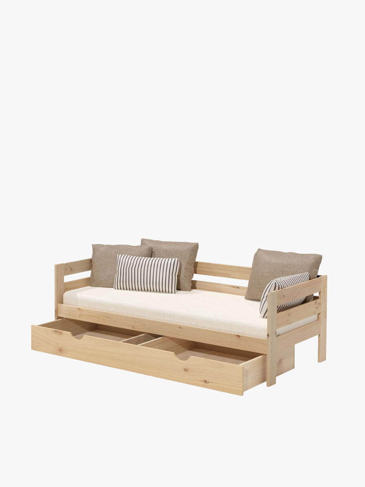 LORE lit banquette 80 avec tiroir en bois - LUFE