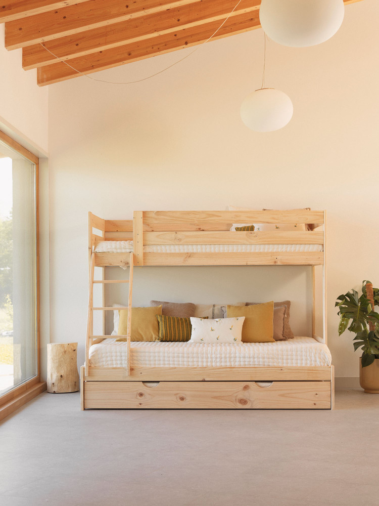 Beliche de casal cama 90 e 140 com gaveta-cama | LUFE 2